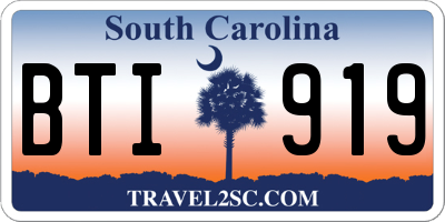 SC license plate BTI919