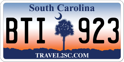 SC license plate BTI923