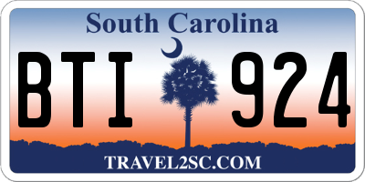 SC license plate BTI924