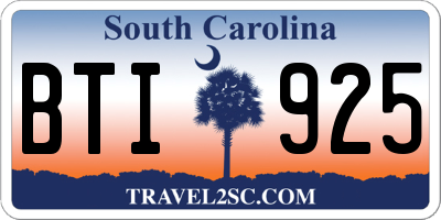 SC license plate BTI925