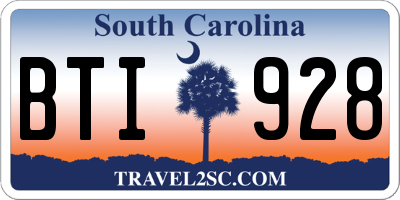 SC license plate BTI928