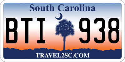 SC license plate BTI938