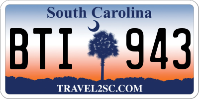 SC license plate BTI943
