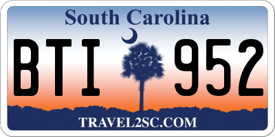SC license plate BTI952