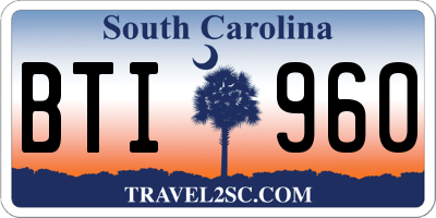 SC license plate BTI960