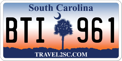 SC license plate BTI961