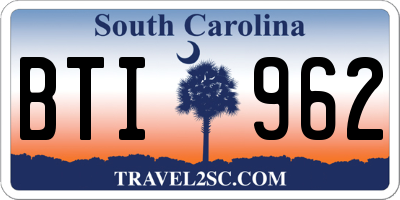 SC license plate BTI962