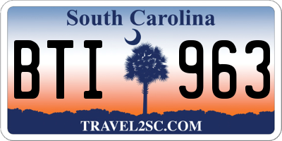 SC license plate BTI963