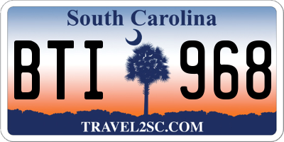 SC license plate BTI968