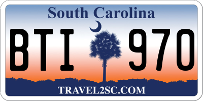 SC license plate BTI970