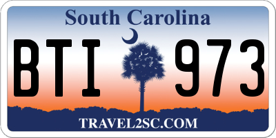 SC license plate BTI973