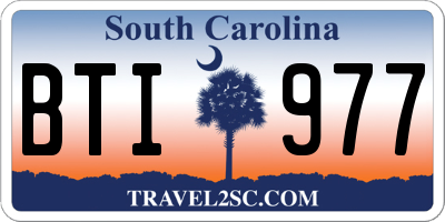 SC license plate BTI977