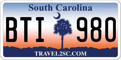 SC license plate BTI980