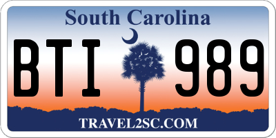 SC license plate BTI989