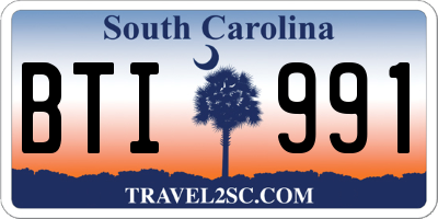 SC license plate BTI991