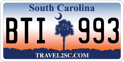 SC license plate BTI993