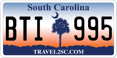 SC license plate BTI995