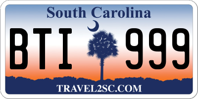 SC license plate BTI999