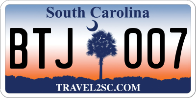 SC license plate BTJ007