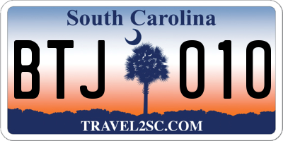 SC license plate BTJ010