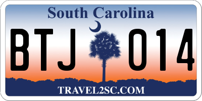 SC license plate BTJ014