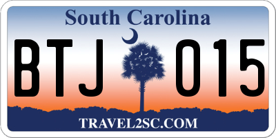 SC license plate BTJ015