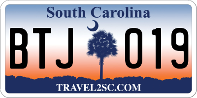 SC license plate BTJ019