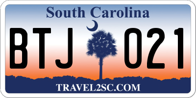SC license plate BTJ021