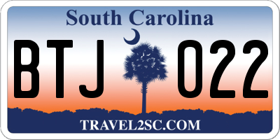 SC license plate BTJ022
