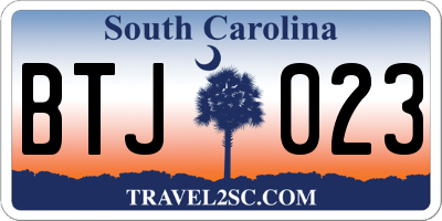 SC license plate BTJ023