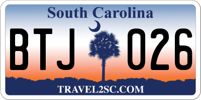 SC license plate BTJ026