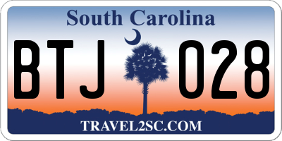 SC license plate BTJ028