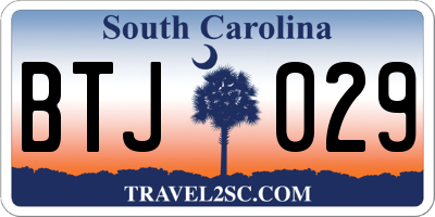 SC license plate BTJ029
