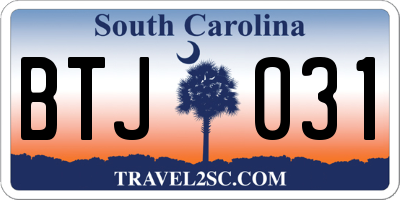 SC license plate BTJ031
