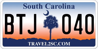 SC license plate BTJ040