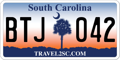 SC license plate BTJ042