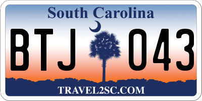 SC license plate BTJ043
