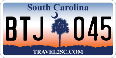 SC license plate BTJ045