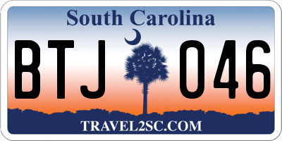 SC license plate BTJ046