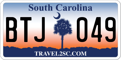SC license plate BTJ049