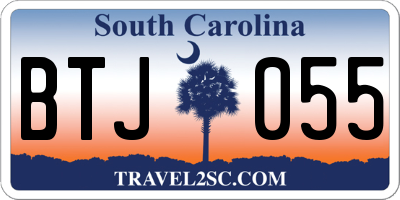 SC license plate BTJ055