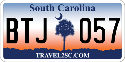 SC license plate BTJ057