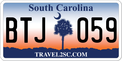 SC license plate BTJ059