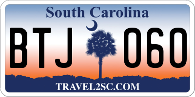 SC license plate BTJ060