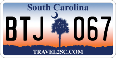 SC license plate BTJ067