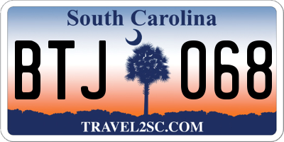 SC license plate BTJ068