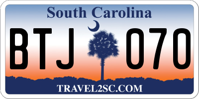 SC license plate BTJ070