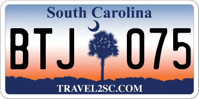 SC license plate BTJ075