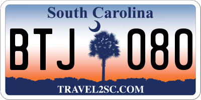 SC license plate BTJ080