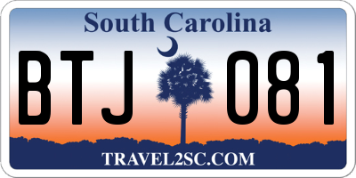SC license plate BTJ081